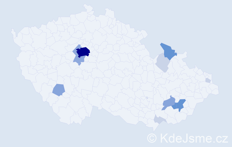 Příjmení: 'Mičák', počet výskytů 39 v celé ČR