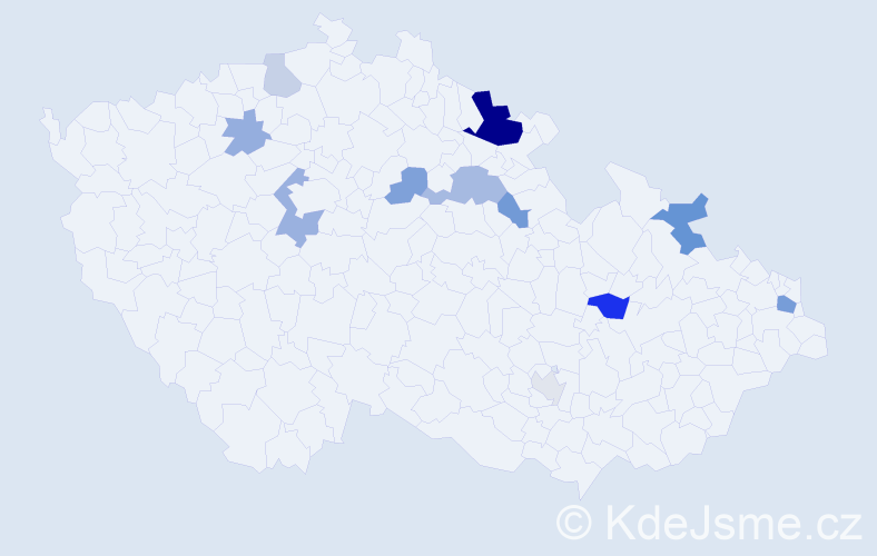 Příjmení: 'Kornfeldová', počet výskytů 24 v celé ČR