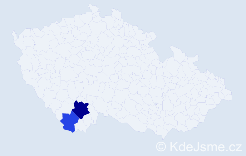 Příjmení: 'Feierer', počet výskytů 5 v celé ČR