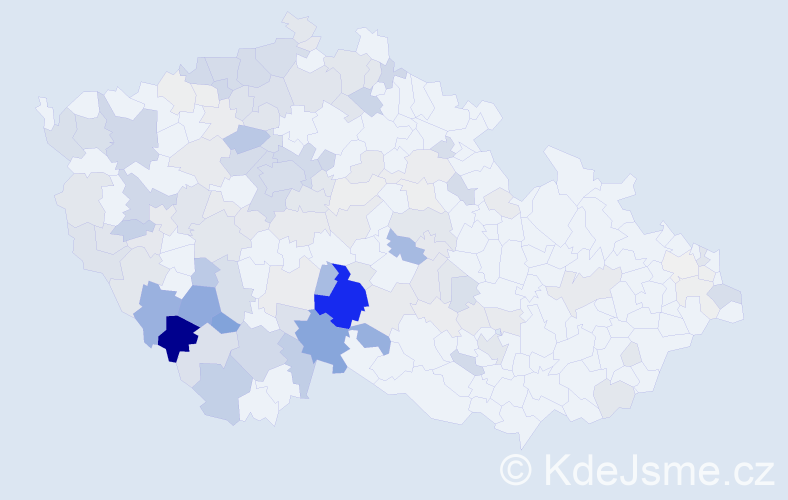 Příjmení: 'Hadrava', počet výskytů 541 v celé ČR