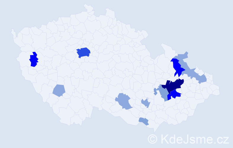 Příjmení: 'Bocan', počet výskytů 41 v celé ČR