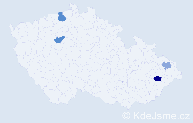 Příjmení: 'Kasanič', počet výskytů 4 v celé ČR