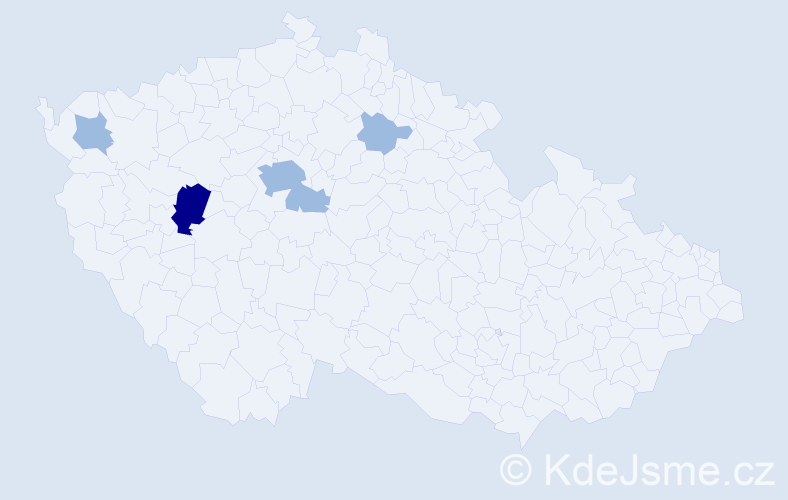 Příjmení: 'Anténeová', počet výskytů 8 v celé ČR