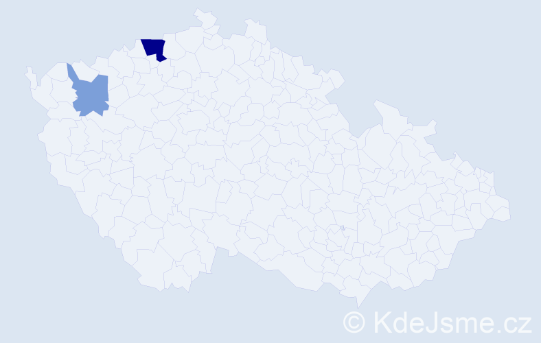 Příjmení: 'Neguczová', počet výskytů 5 v celé ČR