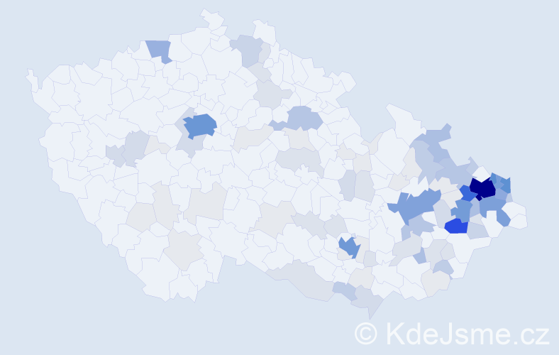Příjmení: 'Rusek', počet výskytů 401 v celé ČR