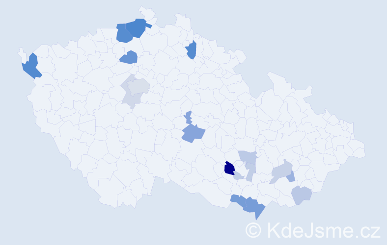 Příjmení: 'Hajdinová', počet výskytů 42 v celé ČR