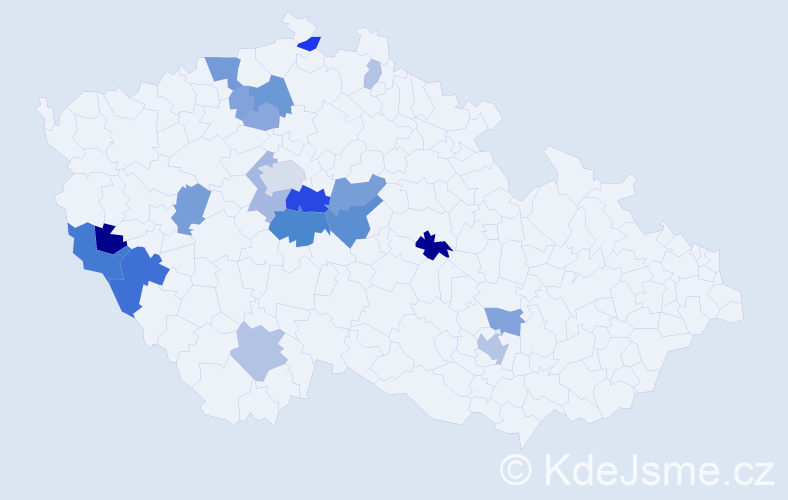 Příjmení: 'Mensová', počet výskytů 56 v celé ČR