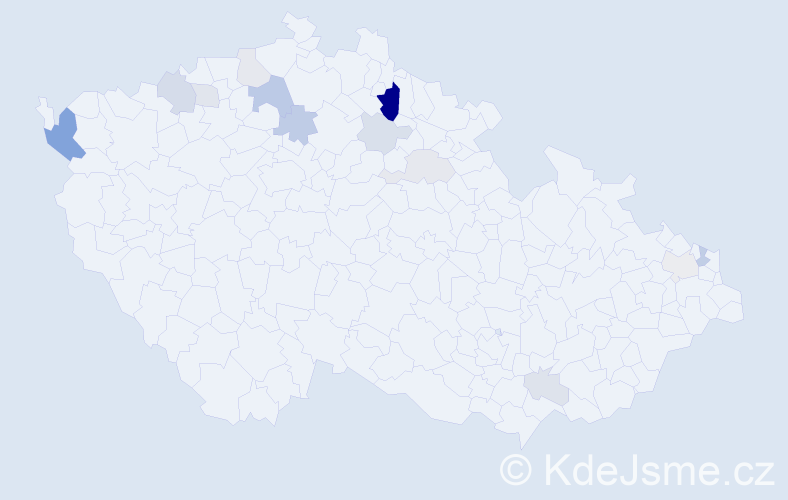 Příjmení: 'Móro', počet výskytů 33 v celé ČR