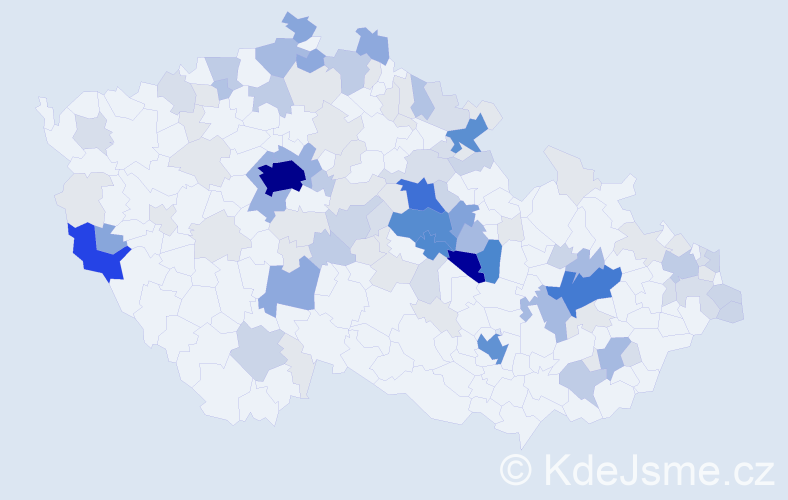 Příjmení: 'Stodola', počet výskytů 448 v celé ČR