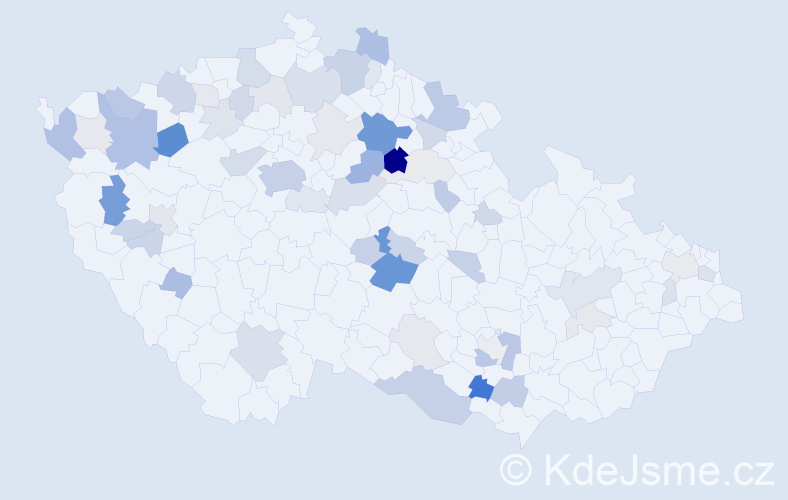 Příjmení: 'Dejl', počet výskytů 157 v celé ČR