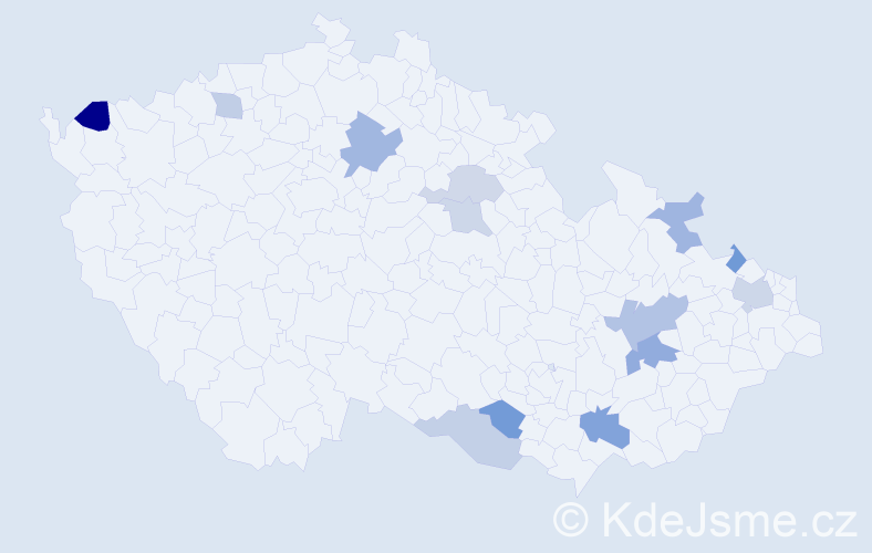 Příjmení: 'Džuberová', počet výskytů 19 v celé ČR