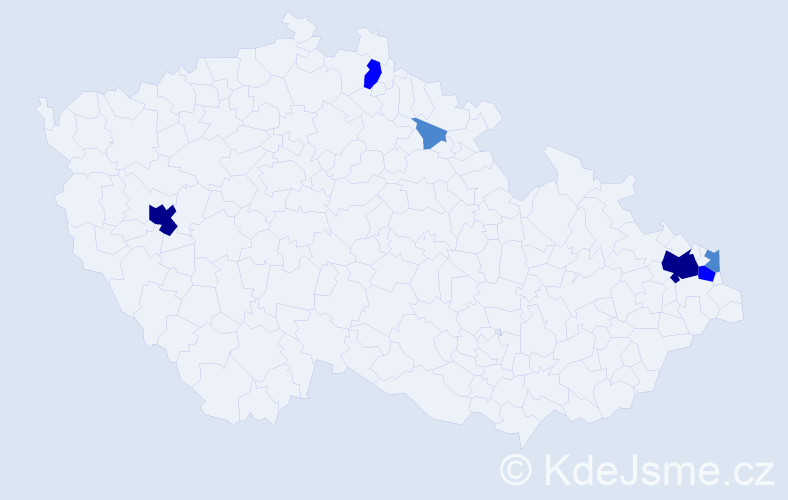Příjmení: 'Bartmanová', počet výskytů 12 v celé ČR