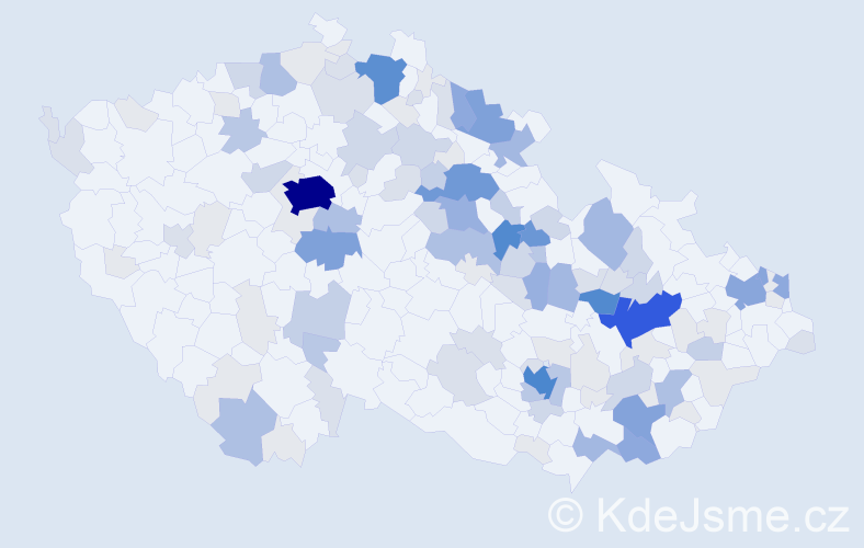 Příjmení: 'Absolonová', počet výskytů 471 v celé ČR