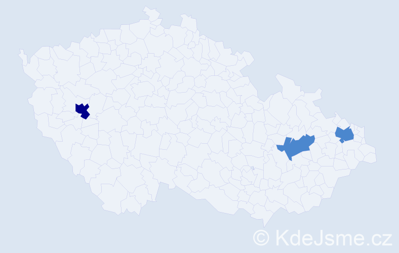 Příjmení: 'Kuhajdová', počet výskytů 5 v celé ČR