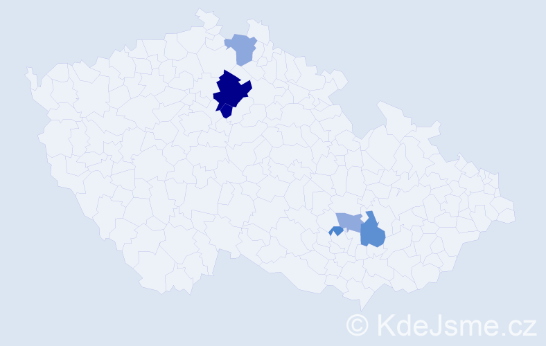 Příjmení: 'Torda', počet výskytů 16 v celé ČR