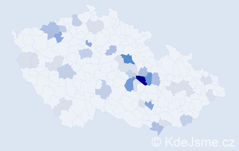 Příjmení: 'Bidmonová', počet výskytů 107 v celé ČR