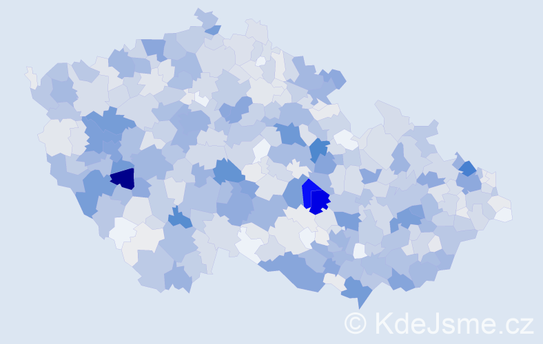 Příjmení: 'Kubík', počet výskytů 3349 v celé ČR