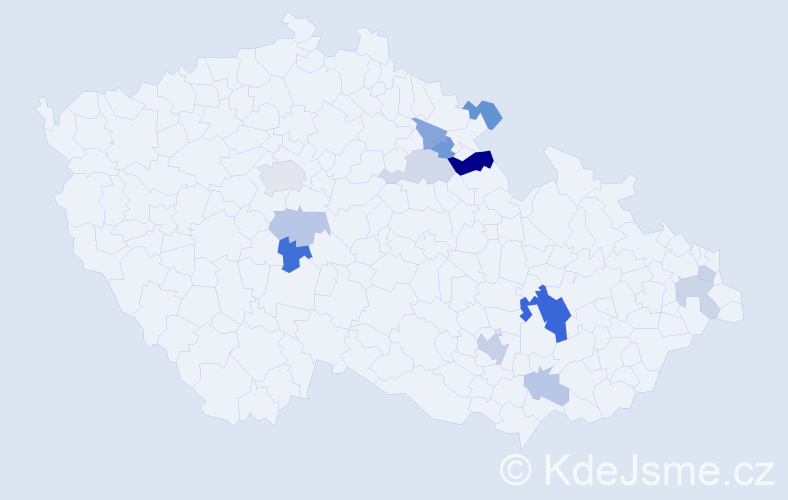Příjmení: 'Papš', počet výskytů 25 v celé ČR