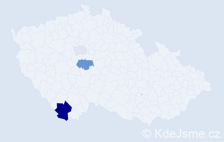 Příjmení: 'Pfeferlová', počet výskytů 4 v celé ČR
