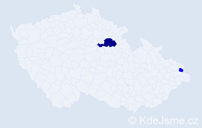 Příjmení: 'Čuperková', počet výskytů 3 v celé ČR