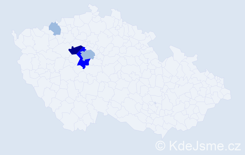Příjmení: 'Jednorožec', počet výskytů 9 v celé ČR