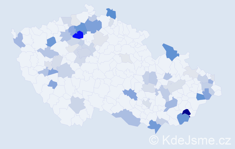 Příjmení: 'Turza', počet výskytů 155 v celé ČR