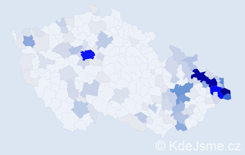 Příjmení: 'Mazur', počet výskytů 492 v celé ČR