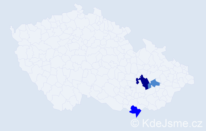Příjmení: 'Naniaš', počet výskytů 6 v celé ČR