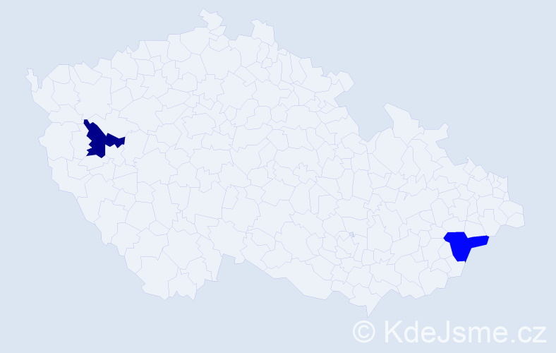 Příjmení: 'Mikulin', počet výskytů 2 v celé ČR