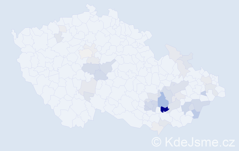Příjmení: 'Mlčoušková', počet výskytů 122 v celé ČR