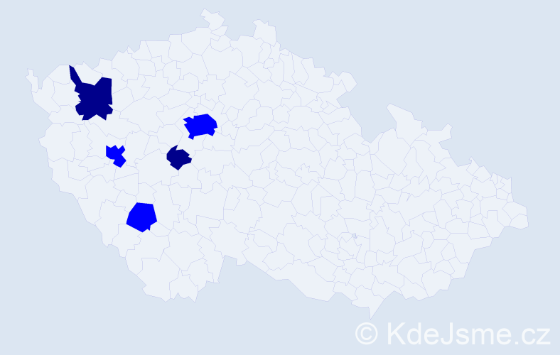 Příjmení: 'Vdovjaková', počet výskytů 7 v celé ČR