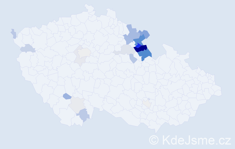 Příjmení: 'Effenberková', počet výskytů 57 v celé ČR