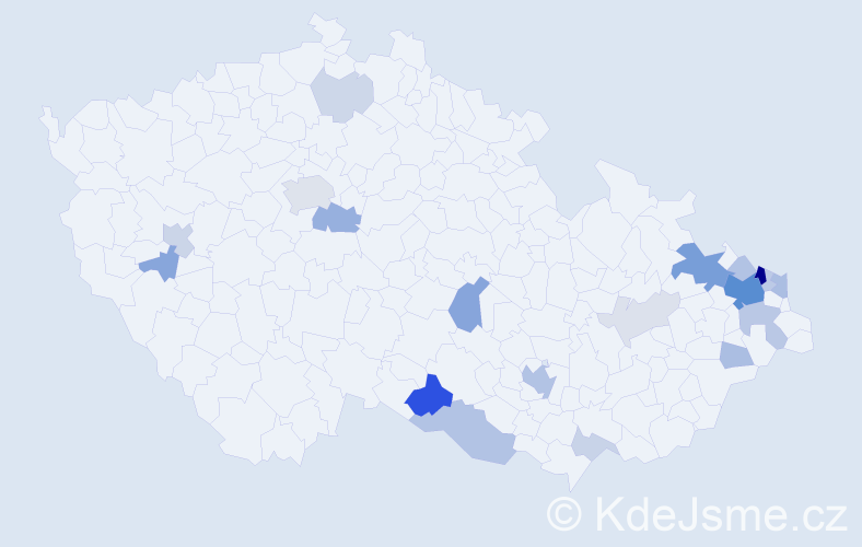 Příjmení: 'Gallusová', počet výskytů 62 v celé ČR