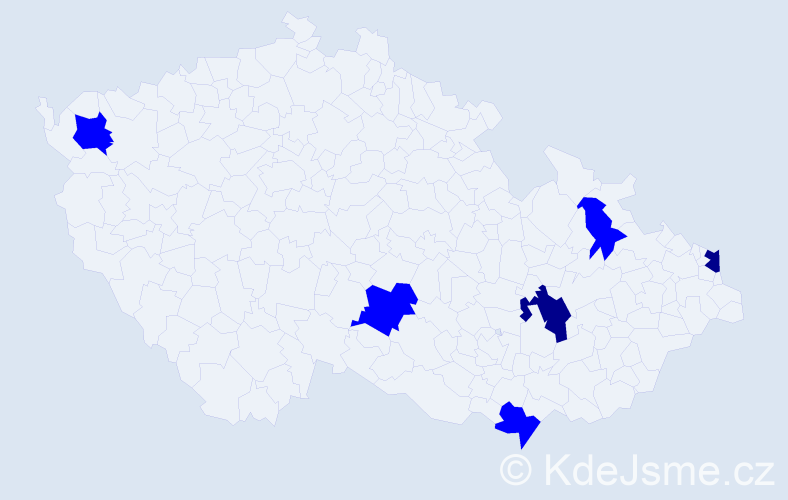 Příjmení: 'Kurtulíková', počet výskytů 8 v celé ČR