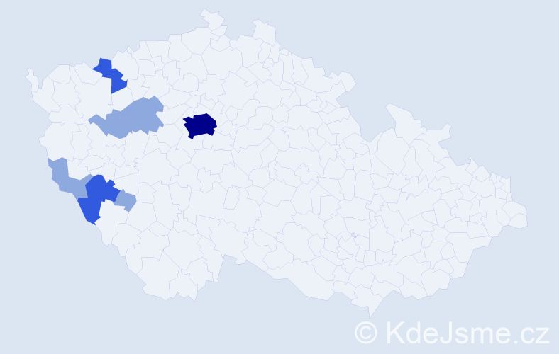 Příjmení: 'Fajcová', počet výskytů 15 v celé ČR