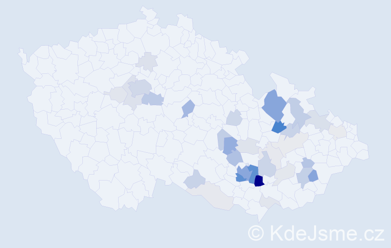 Příjmení: 'Blaháková', počet výskytů 125 v celé ČR