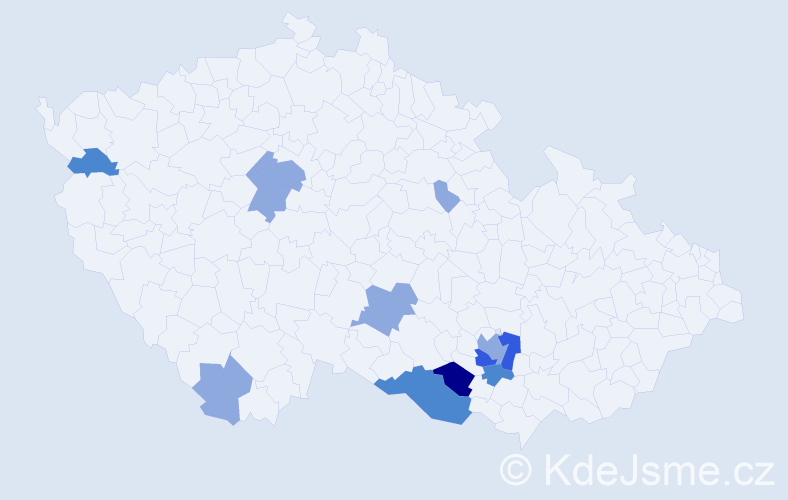 Příjmení: 'Marschalová', počet výskytů 20 v celé ČR
