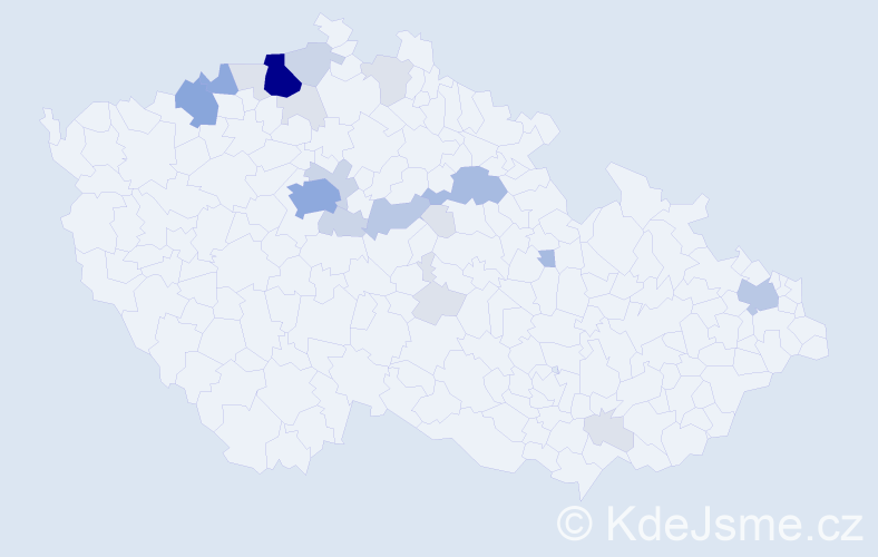 Příjmení: 'Gulyás', počet výskytů 69 v celé ČR