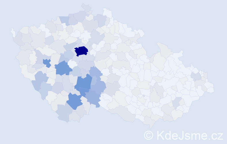 Příjmení: 'Míka', počet výskytů 1307 v celé ČR