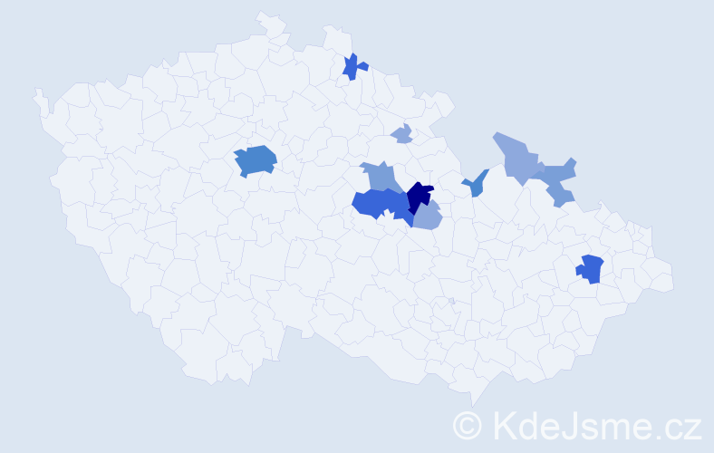 Příjmení: 'Prušek', počet výskytů 32 v celé ČR