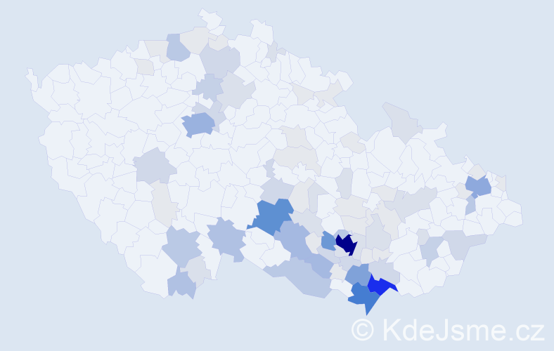 Příjmení: 'Krupicová', počet výskytů 293 v celé ČR