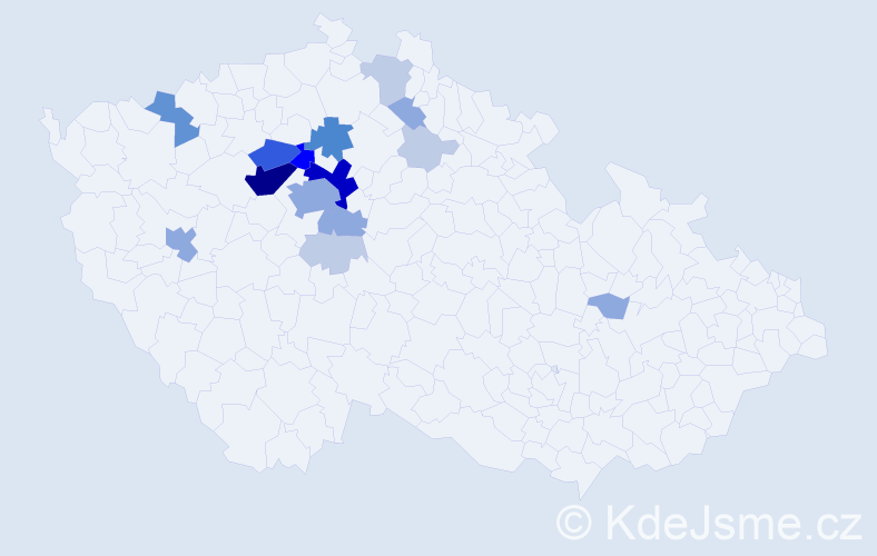 Příjmení: 'Kerpl', počet výskytů 55 v celé ČR