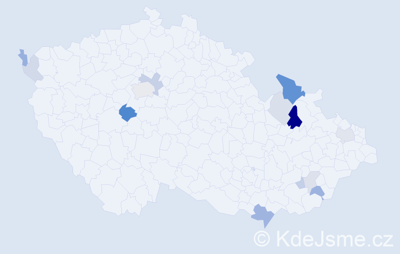 Příjmení: 'Babčák', počet výskytů 30 v celé ČR