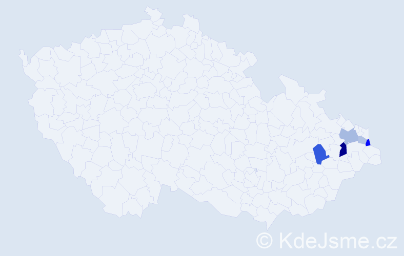 Příjmení: 'Kubaliková', počet výskytů 12 v celé ČR