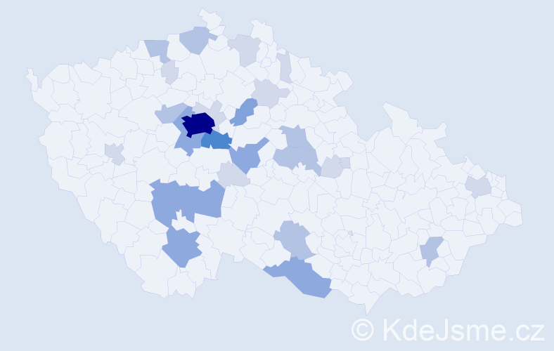 Příjmení: 'Dědourková', počet výskytů 73 v celé ČR