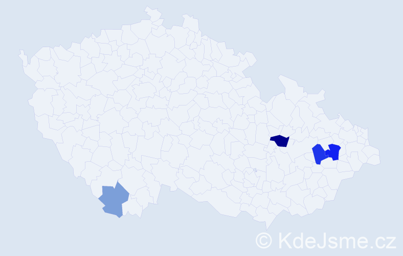 Příjmení: 'Parlagi', počet výskytů 8 v celé ČR