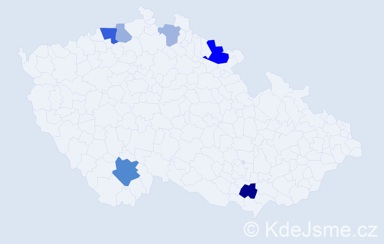 Příjmení: 'Abazi', počet výskytů 13 v celé ČR