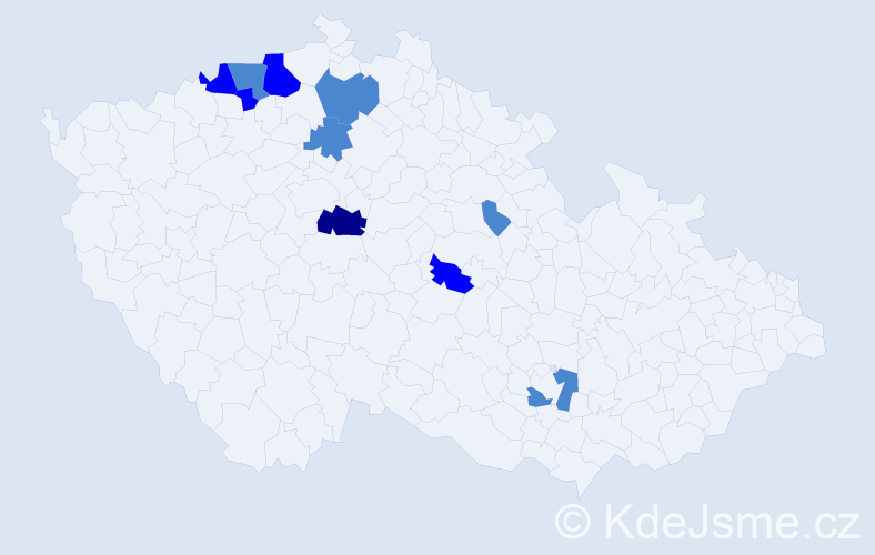 Příjmení: 'Vorreiterová', počet výskytů 16 v celé ČR