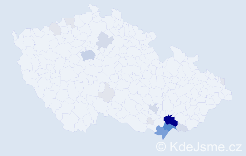 Příjmení: 'Gasnárek', počet výskytů 75 v celé ČR
