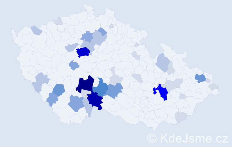 Příjmení: 'Pánová', počet výskytů 134 v celé ČR